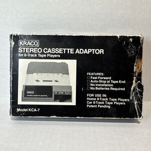 KRACO Stereo Cassette to 8-Track Tape Player Adapter Model KCA-7 - Untested